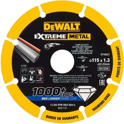 Dewalt Diamantschijf Extreme Metal Dt40251-qz - Metaal En Rvs - 115x1,3mm