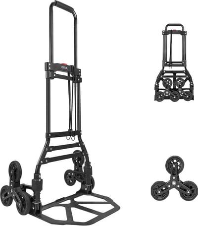 Steekwagen voor trappen met hoge capaciteit en telescopische handgreep