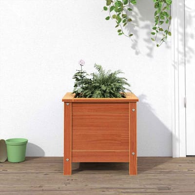 vidaXL - Plantenbak - Wasbruin - 40 - x - 40 - x - 39 - cm - Massief - grenenhout