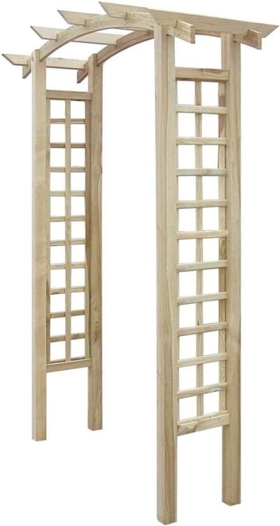 Houten pergola boog - Rozenboog tuin - Planten ondersteunen - Gebogen design - 150 x 50 x 220 cm - Houtkleur