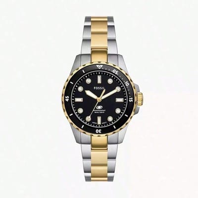 Fossil Dames Analoog Kwarts Horloge, Roestvrij Staal 3-Wijzer Polshorloge, Casual Stijl voor Dagelijks Gebruik, Feesten, Verjaardagen & Kerst. ES5349 zwart