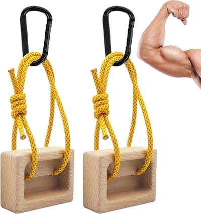 Klim Touw Plank - Vingerboard Pull Up - Grip Kracht Trainen - Natuurlijk Hout Materiaal - 2 Stuks - Veelkleurig
