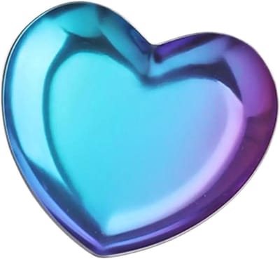 Sieraden Schotel - Opbergbakje Hart - Sieraden Opbergen - Roestvrij Staal - 2 stuks - Blauw