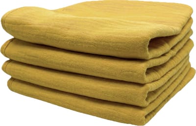 Smikkels - Baby Spuugdoekjes - Monddoekjes - set van 4 stuks - Geel - Dubbellaags - 100% biologisch katoen - hydrofiel met badstof