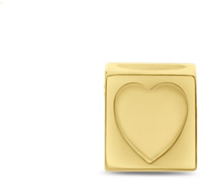 New Bling 9NBG-912HEART Gouden kubus met hart - 3,8mm - hanger - 14 Karaat - Goud
