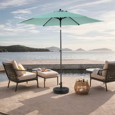 Parasol Dubbel - 274 x 183 cm - Rechthoekig Met Slinger - Zonder Voet - Polyester - Lichtgroen