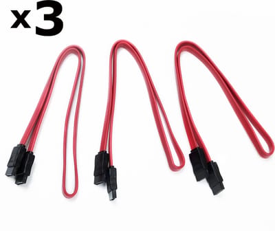 Assortix® SATA kabel x 3 stuks - Rood SATA-kabel - Serial ATA 45 cm Rood Kabel (3 stuks)