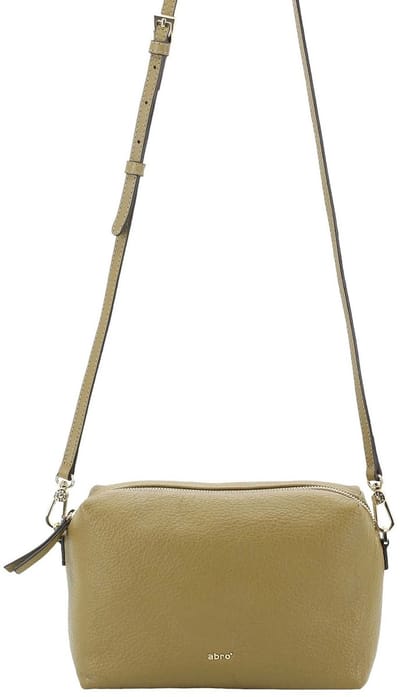 abro Leren schoudertas Leather Agave Crossbody Bag Kaia Mud kaki
