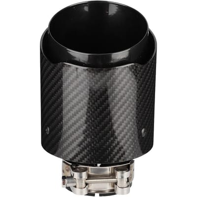 Auto Modificatie Universeel Koolstofvezel 63mm Inlaat 101mm Uitlaat Uitlaatpijpen Staartkeel black