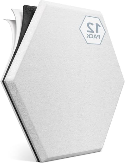 Zelfklevende hexagon akoestische panelen van zwaar vinyl voor geluidsisolatie, wanddecoratie, geluidsabsorberende platen, 30 x 26 x 1 cm, 12 stuks
