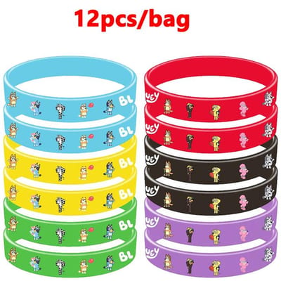 Bluey Bingo Anime Accessoires Cartoon Sportarmband Siliconen Armband Polsbandje Kinderspeelgoed Cadeau blue