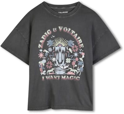 Zadig & Voltaire X60528 T-shirt Met Korte Mouwen Grijs 6 Years Meisje