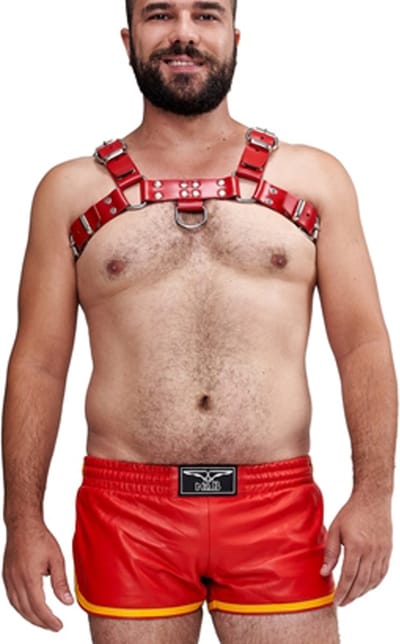 Mister b leren borsttuig zadelleer - rood - large