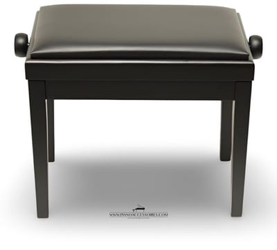 Pianobank GPPD Model 3 Zwart Mat, zwarte skai-zitting