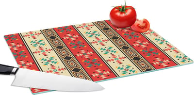 Glazen Snijplank - 39x28 - Indianen - Patronen - Abstract - Snijplanken Glas