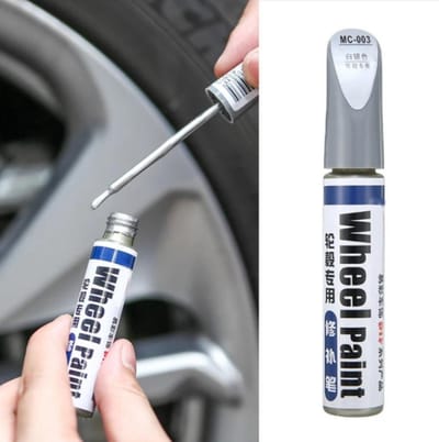 TLVX Velg schade reparatie verf pen / Velg lakstift / Velgen schade verf / Velg schade herstel / Wieldoppen reparatie verf pen / Lakstift velgen / Krasverwijderaar velgen / Zilver / Grijs / Waterafstotend