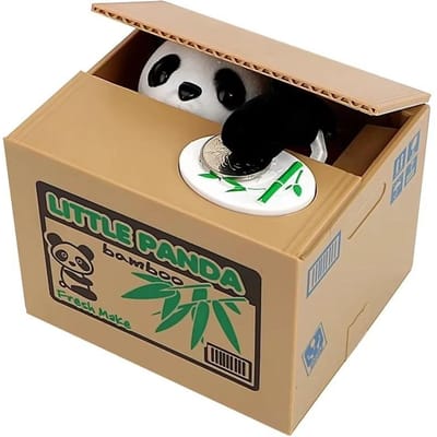 Automatische Panda Spaarpot, Kat en Hond Stelen Munt Spaarpot, Geld Spaardoos, Elektronische Spaarpotten, Cadeau voor Kinderen, Huisdecoratie, Schattig black