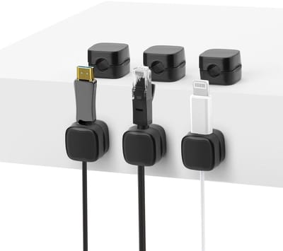 Dailygoods - Kabelhouder Clips, 6 Stuks met Magnetische Sluiting - Desk Kabelmanagement Organizer