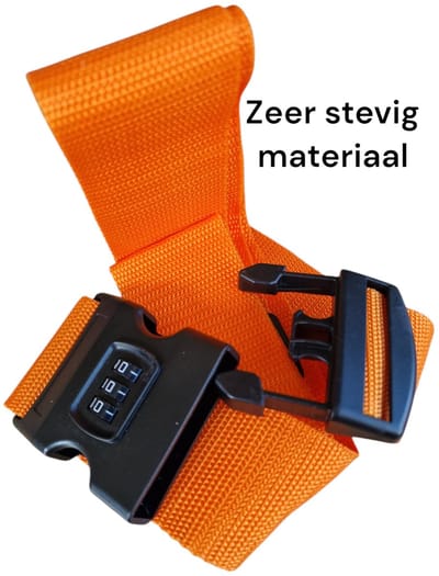 Kofferspanband cijferslot - 180-cm - oranje - extra beveiliging - eenvoudig instelbaar - 5 cm