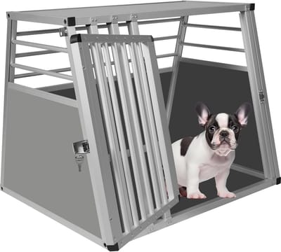 Honden Auto Kooien - Reiskennel Huisdier - Veilig Vervoer - Niet-Kauw Metaal - Medium 80 cm - Grijs