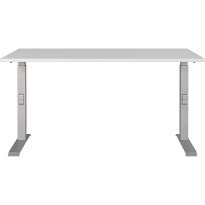 Agenda bureau, mechanisch in hoogte verstelbaar, B 1400 x D 800 x H 680-910 mm, lichtgrijs/zilver