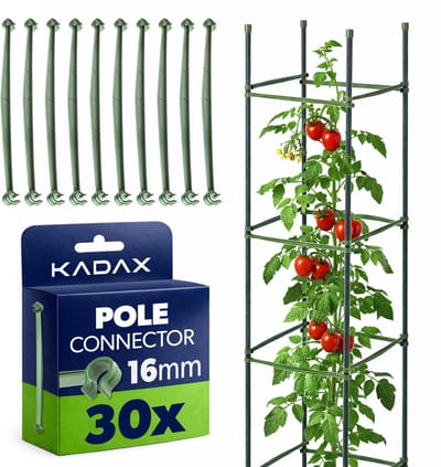 KADAX plantenstokverbinder Ø 16 mm, 30 stuks, verbindingselementen voor klimrekken, klimtorens en plantensteunen in de tuin, steekverbinders voor plantenstokken