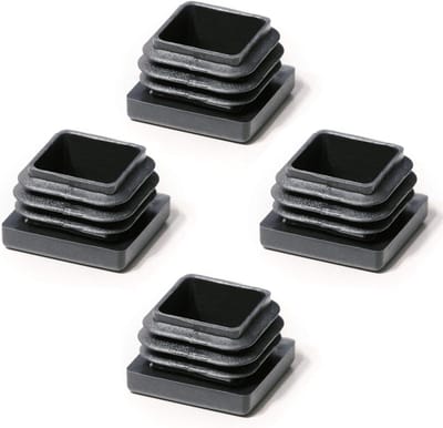 Lamellenpluggen Vierkant - Buisdoppen Eindstop - Meubels Beschermen - Uv-bestendig - 25 x 25 mm - Zwart