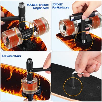 Dailygoods- Skateboard 9-laags esdoorn - Knipperende Wielen - Antislip Oppervlak - Slijtvast - Draagvermogen tot 100kg - Inclusief Schroevendraaier - Skateboard Voor Beginners