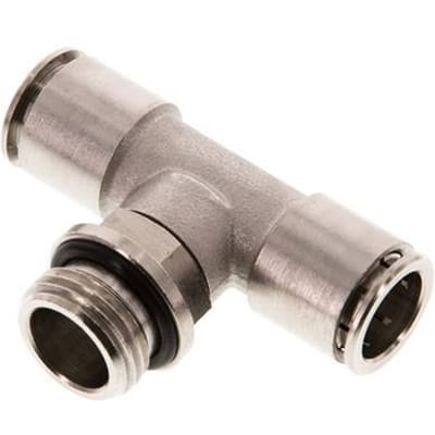 14mm x G1/2'' inline T-stuk Messing Insteekfitting Buitendraad Draaibaar NBR
