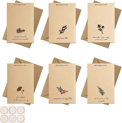 Set van 12 Condoleancekaarten met Envelop, Stickers en Berichten voor Rouw, 11.5 x 17 cm, Persoonlijke Boodschap en Steun