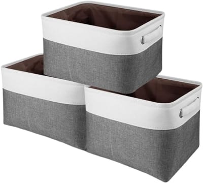Speelgoed Opbergdozen - Opbergmanden Linnen - Kinderspeelgoed Organiseren - Opvouwbaar Met Handvatten - 38x26x25cm - Naturel