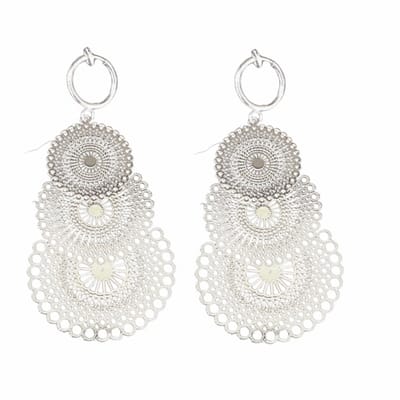 klem oorbellen- Chakira -Filigraan-zilverkleur-geen gaatje-Charme Bijoux