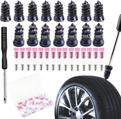 Bandenreparatieset met Rubberen Spijkers voor Auto, Motor en Vrachtwagen - Snelle Noodreparatie