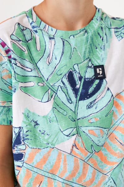 GARCIA Jongens All over print T-shirt Wit Korte mouw - Maat 140/146