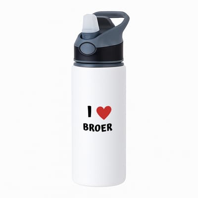 Hacebo® - I love broer waterfles met rietje zwart - Broer - de liefste broer - verjaardag - cadeautje voor broer - broer artikelen - kado - geschenk - water fles - 650ML