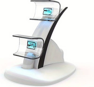 Controllerlader DualSense Laadstationdock Voor Dubbele PlayStation 5 controllers - Oplader Met LED-indicator - Dubbele USB-C Poorten - Wit Docking Station Geschikt voor PlayStation 5 - Controller Oplader PS5 - DUAL Lader