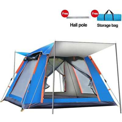 WTEMPO Volautomatische tent voor 4 personen Familiepicknick Kamperen Reizen Regendicht Winddicht 215*215*142cm blauw