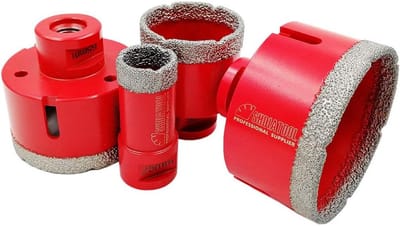 Diamantboorkronen Set - Boorbit Set - Materiaalboren - Vacuüm Gelast - 25-75mm - Rood