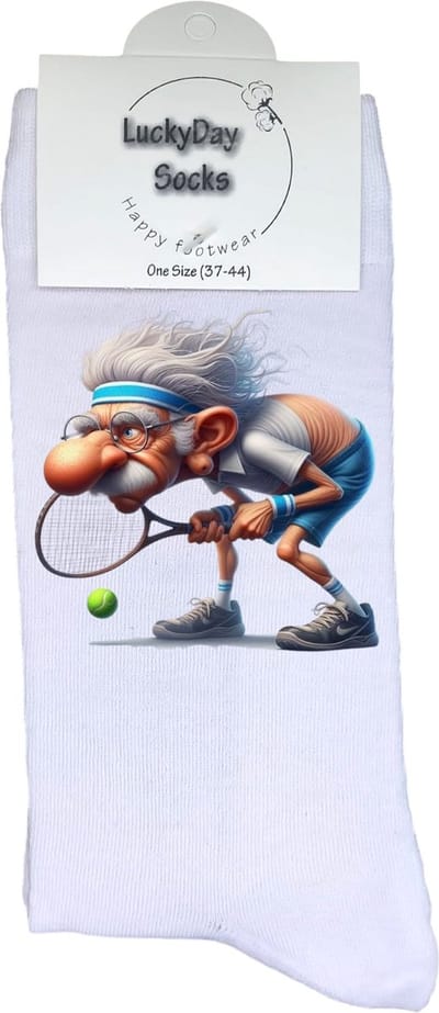 Opa - Opkikker - Grappige sokken - Valentijns cadeau - Verjaardagscadeau - Sint cadeau - Leuke sokken - Tennis - Vrolijke sokken - Cadeautje - Grappig cadeau - Kerst Sokken - Vaderdag - Moederdag - Pensioen cadeau - Sokken maken Happy - 37-44