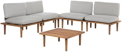 FRASCATI - Loungeset voor 4 - Lichtgrijs - Acaciahout