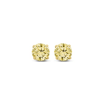 New Bling 9NBG-0576 Gouden Oorknopjes met Zirkonia 5mm - Geel - Rond - 14 Karaat - Goud
