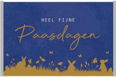 Luxe Wenskaart Pasen - Heel Fijne Paasdagen - Blanco binnenzijde