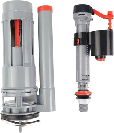 Toiletspoelsysteem Vervangingsset - Dubbel Spoelmechanisme - Water Besparen - Verstelbare Inlaatklep - Tot 33cm Verstelbaar - Wit