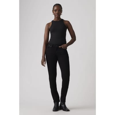 Levi's 712 Slim Welt Pocket Jeans Size: W26L32 | Slim Outlet | Dames | Zwart