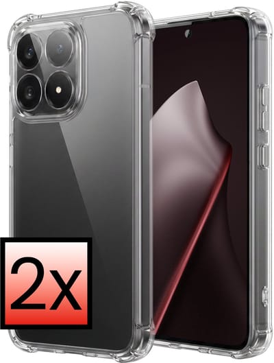 Hoesje - 2 Stuks - Geschikt voor Xiaomi 15T - Sterk & Shockproof - Siliconen Case - Back Cover - Telefoon Hoes Shock Proof - Transparant