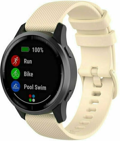 By Qubix - 22mm - Sportband met motief - Beige - geschikt voor Huawei Watch 3 / 4 / 5 (pro) - 46mm & geschikt voor Huawei Watch GT / GT 2 / GT 3 (pro) / GT 4 (pro) / GT 5 (pro) / GT 6 (pro) 46mm / Ultimate / Ultimate 2