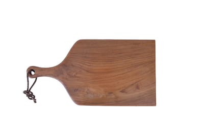 Tapas plank / brood plank / serveerplank - Teak hout - werkblad van 30 bij 24 cm met steel - Handmade - Tall Men Standing