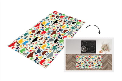 Keukenloper - Loper keuken - Regenboog - Dieren - Patronen - Kinderen - 120x60 cm - Keukenloper vinyl