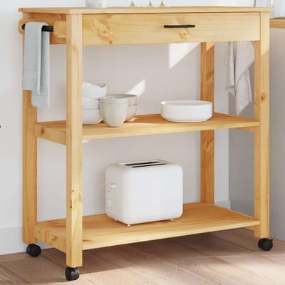 vidaXL - Keukentrolley - MONZA - 84x40x88,5 - cm - massief - grenenhout - honingwas