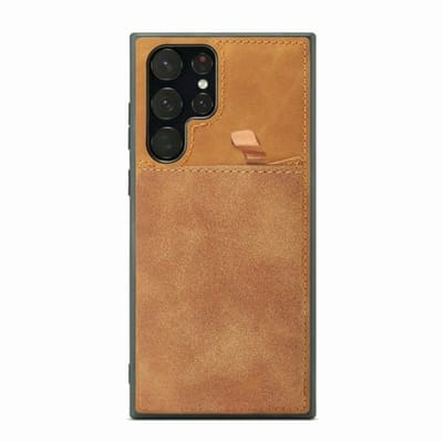 CaseMania - Suede Card - Geschikt voor Samsung S25 Ultra - Backcover - Bruin